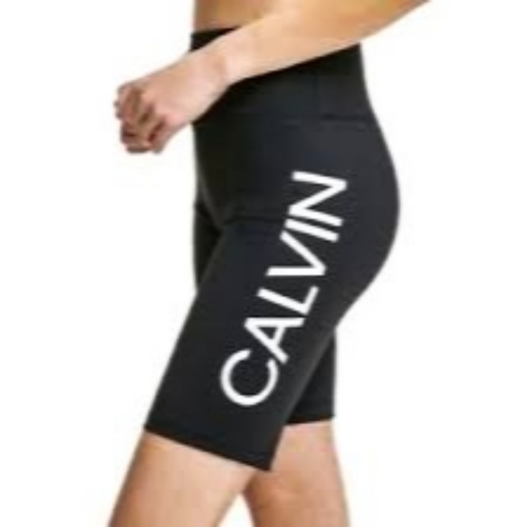 Calvin Klein Pants - NWT Calvin Klein Wmns SBlack White Logo High Waist Biker Shorts